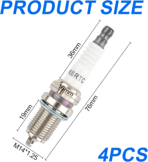 4 Pièces RC12YC Bougies d'allumage Universelle Moteur 2 Temps jeu de Bougies d'allumage de Remplacement pour Tondeuse à Gazon Tronçonneuse Petit Moteur Accessoires débroussailleuse Tondeuse