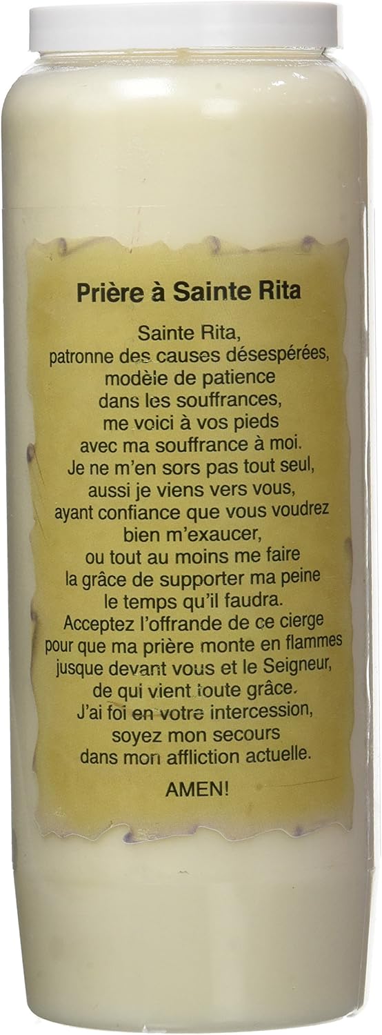 Hautekiet 8685934 St - Rita Bougie 9 Jours Blanc 6,8 x 20 cm
