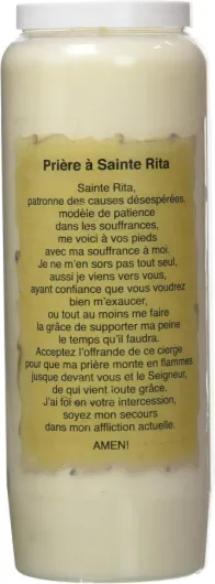 Hautekiet 8685934 St - Rita Bougie 9 Jours Blanc 6,8 x 20 cm