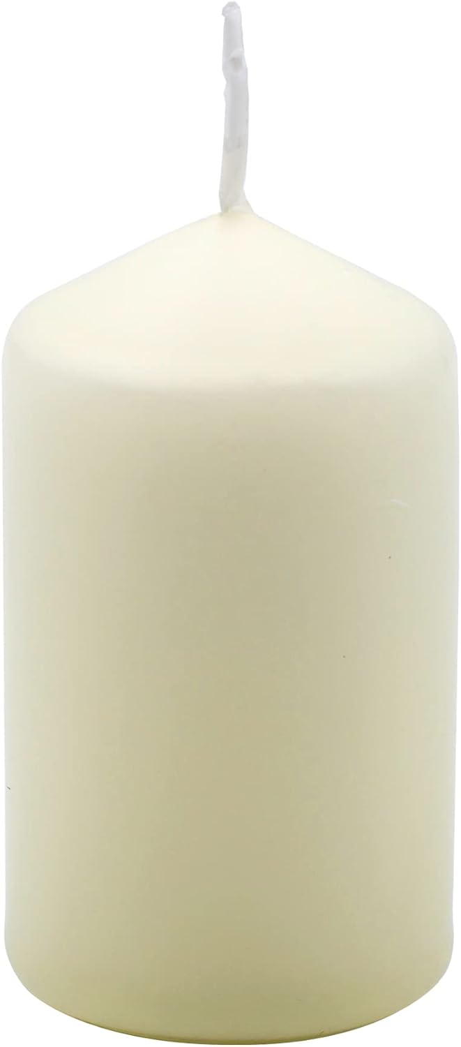 Hofer Bougies Ivoire Pilier - Lot de 40 Petite Bougies Sans Parfum - 4 x 7 cm - 11 Heures Longue Durée de Bougie pour Déco - Cire Qui ne Coule Pas - Non Toxique - Mèche Sans Fumée Ivoire 40,00 Unité