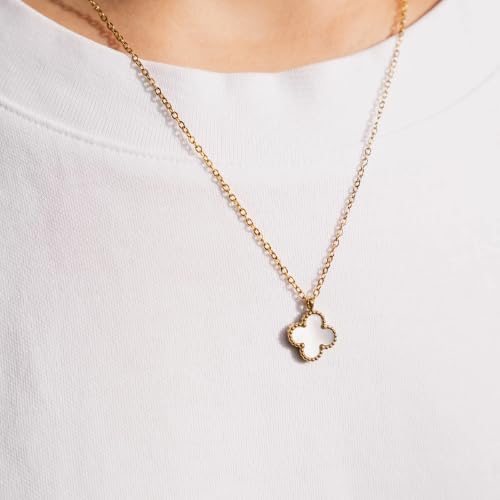BOUGIE-BIJOU Blanche Monoï - Collier « Fleur » Pierre Naturelle Nacrée & Cristal Premium - Bougie Parfumée Prête à Offrir - Cadeau Femme Élégant - Fabrication Française - 470g - Les Merveilleuses