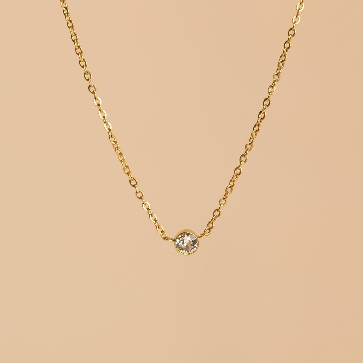 Bougie-Bijou Verte Parfum Coton - Collier Solitaire Cristal Premium & Plaqué Or 18 Carats - Bougie Parfumée Prête à Offrir - Cadeau Femme Élégant - Fabrication Française - 470g