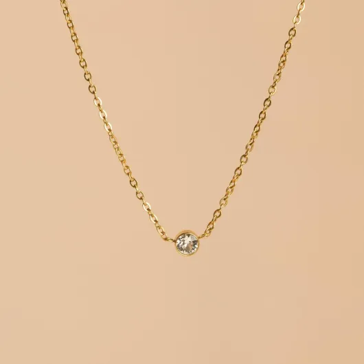 Bougie-Bijou Verte Parfum Coton - Collier Solitaire Cristal Premium & Plaqué Or 18 Carats - Bougie Parfumée Prête à Offrir - Cadeau Femme Élégant - Fabrication Française - 470g