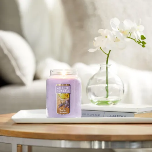 Bougie parfumée Citron Lavande - Format jarre - Bougie longue durée jusqu’à 150 heures de combustion - Cadeau parfait pour femme