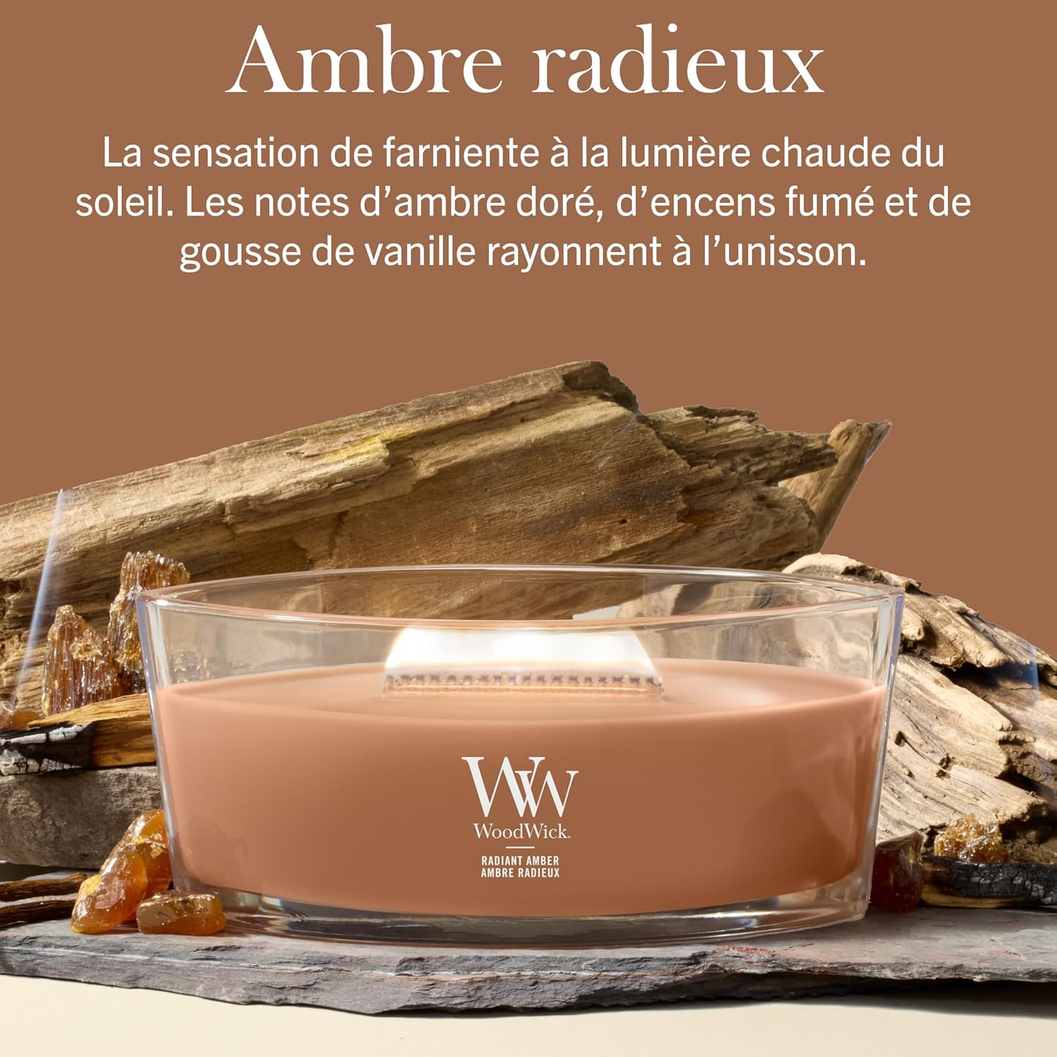 Bougie parfumée - Bougie Ellipse - Ambre radieux - Cadeaux parfaits pour femmes Ambre Radieux Ellipse
