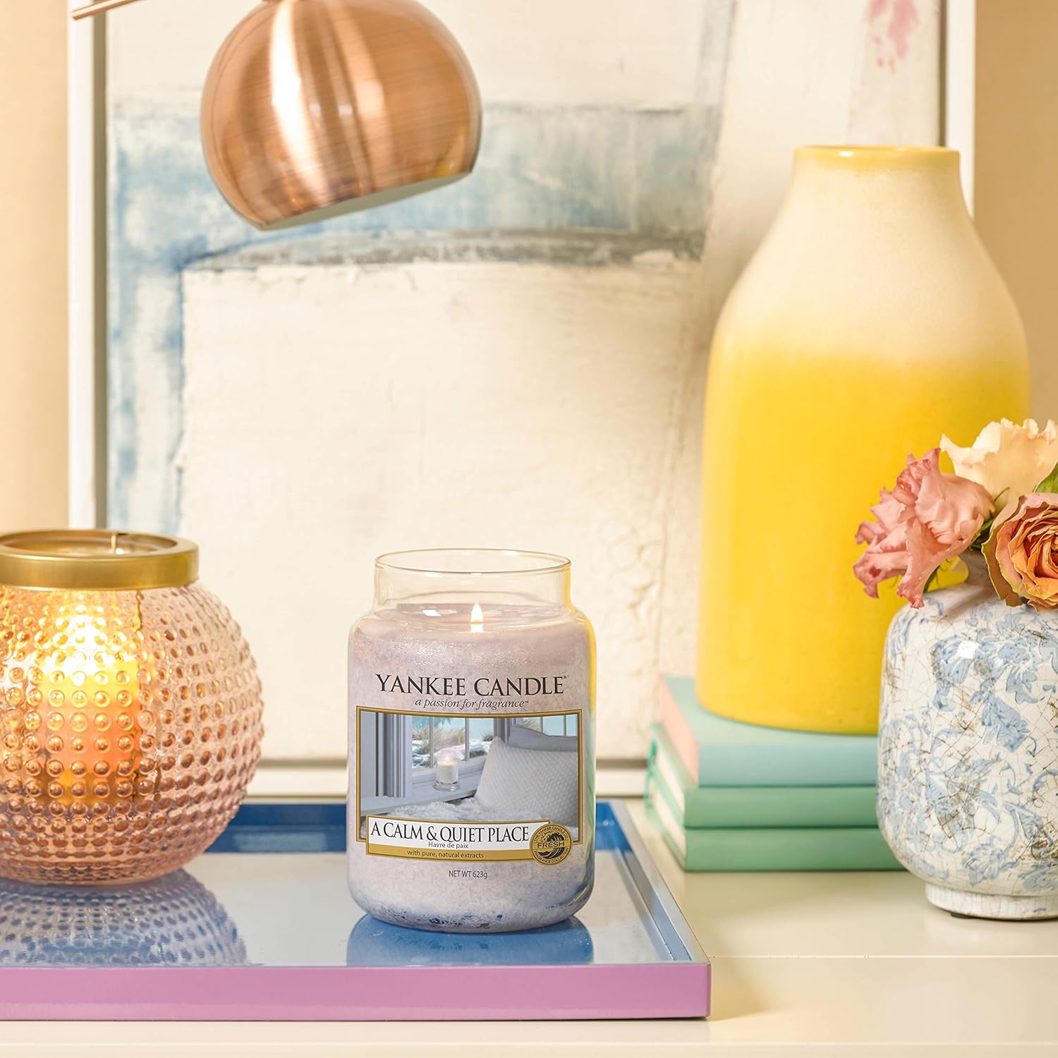 Bougie parfumée Havre de paix - Format jarre - Bougie longue durée jusqu’à 150 heures de combustion - Cadeaux pour femmes