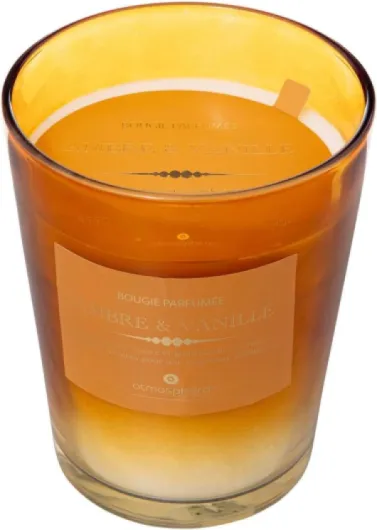 Atmosphera - Bougie parfumée alma 855g pot verre ambre