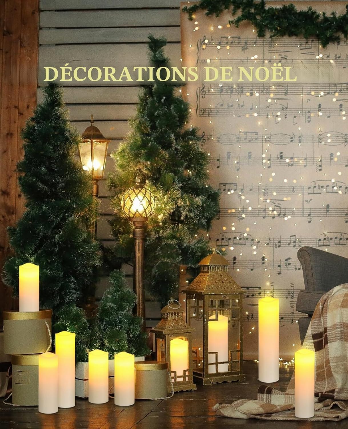 9 Bougies LED en Cire Ivoire à Flamme Scintillante Intérieure, Lumière Douce Translucide, Télécommande Incluse, Cire Premium Réutilisable Écologique Économe pour Déco Intérieure, Mariage et Festivités Ensemble de 9 Pièces