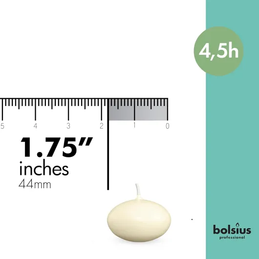 Lot de 20 Bougies flottantes Haute qualité Sans parfum, Ivory 20 count Ivoire