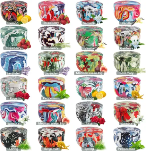 LIVEN Lot de 24 bougies d'aromathérapie en pot de cire de soja, bougies parfumées pour la maison, bougies pour maman, pour Noël, anniversaire, Thanksgiving, fête des mères - 70,9 g