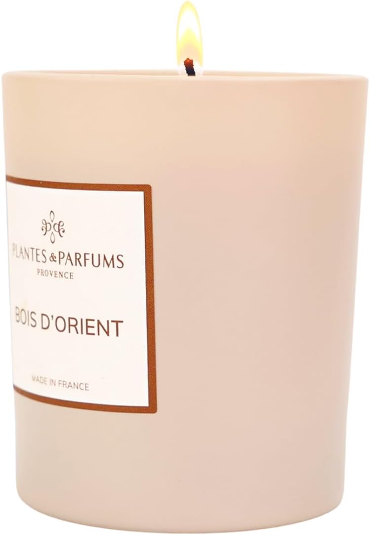 Bougie Parfumée Bois d'Orient - Bougie Végétale pour la Maison - 180g - Cire de Soja 100% Naturelle - Fragrance Patchouli & Musc - Fabriquée en Provence - Longue Durée - Idée Cadeau Femme & Homme