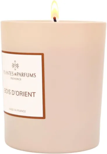 Bougie Parfumée Bois d'Orient - Bougie Végétale pour la Maison - 180g - Cire de Soja 100% Naturelle - Fragrance Patchouli & Musc - Fabriquée en Provence - Longue Durée - Idée Cadeau Femme & Homme