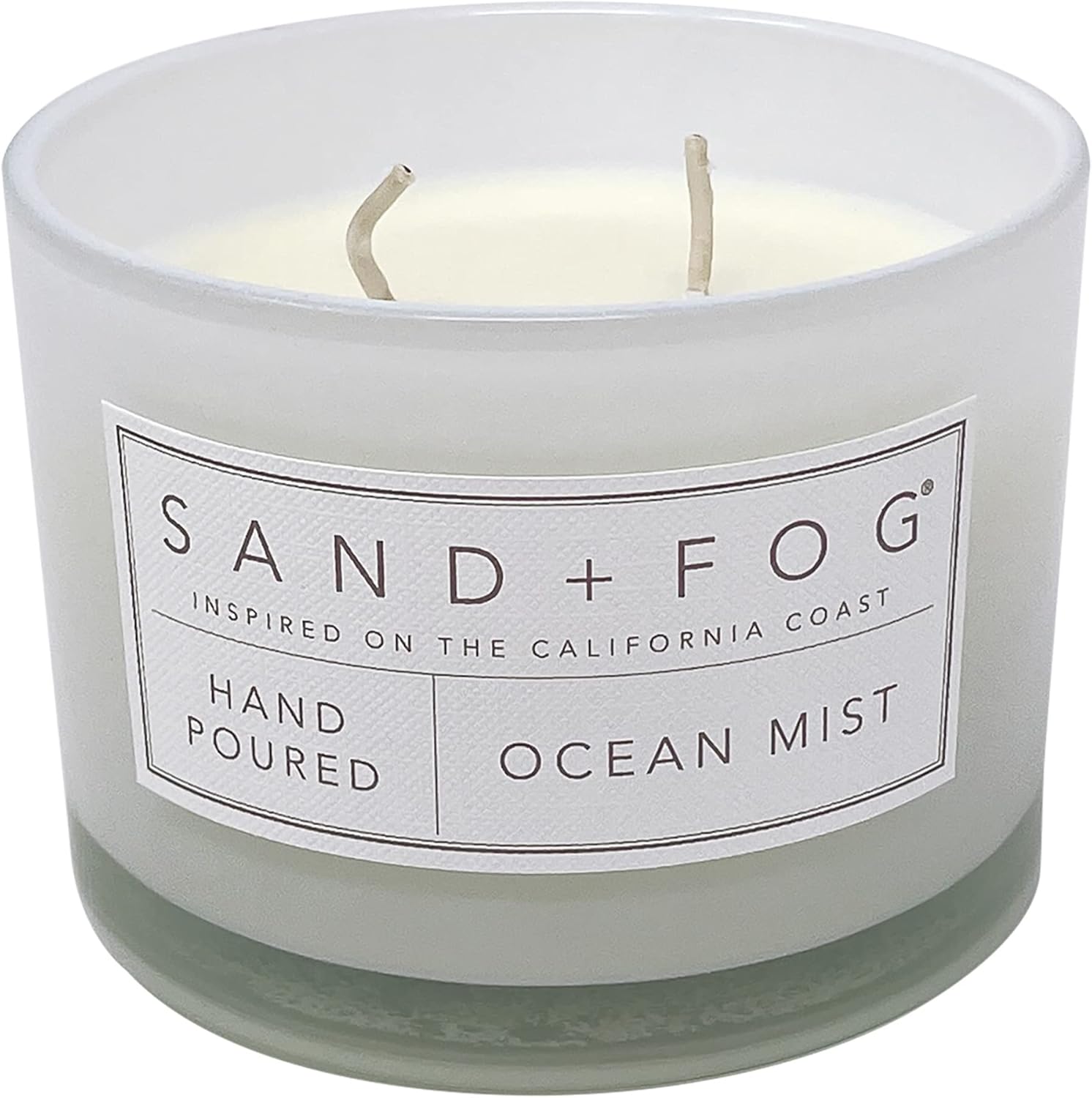 Sand + Fog Bougie parfumée - Brume océanique - Parfums et tailles supplémentaires - Mèche 100 % coton sans plomb - Bougies en pot de luxe - Décoration d'intérieur parfaite - 340 g