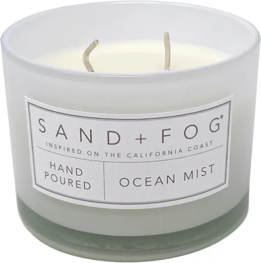 Sand + Fog Bougie parfumée - Brume océanique - Parfums et tailles supplémentaires - Mèche 100 % coton sans plomb - Bougies en pot de luxe - Décoration d'intérieur parfaite - 340 g