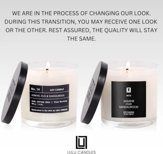 Lulu Candles - Jasmin, oud et bois de santal - Bougie parfumée de luxe en pot de soja - Coulée à la main aux États-Unis - Hautement parfumée et durable (170,1 g)